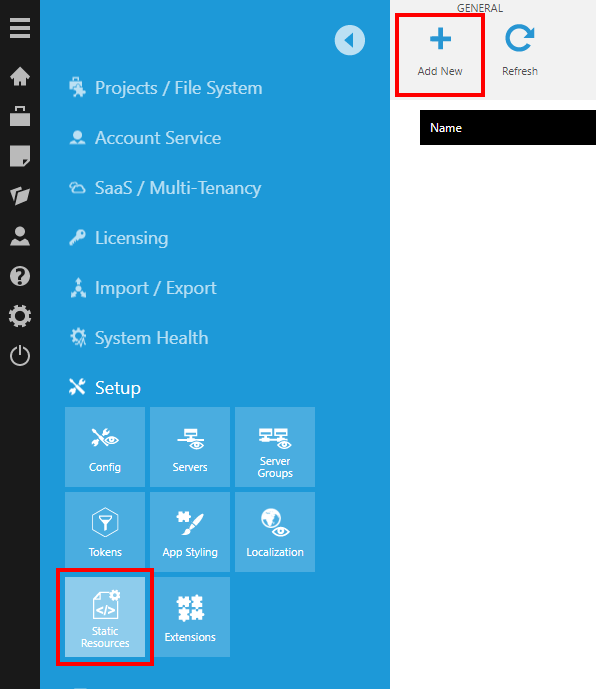 Add a new static resource