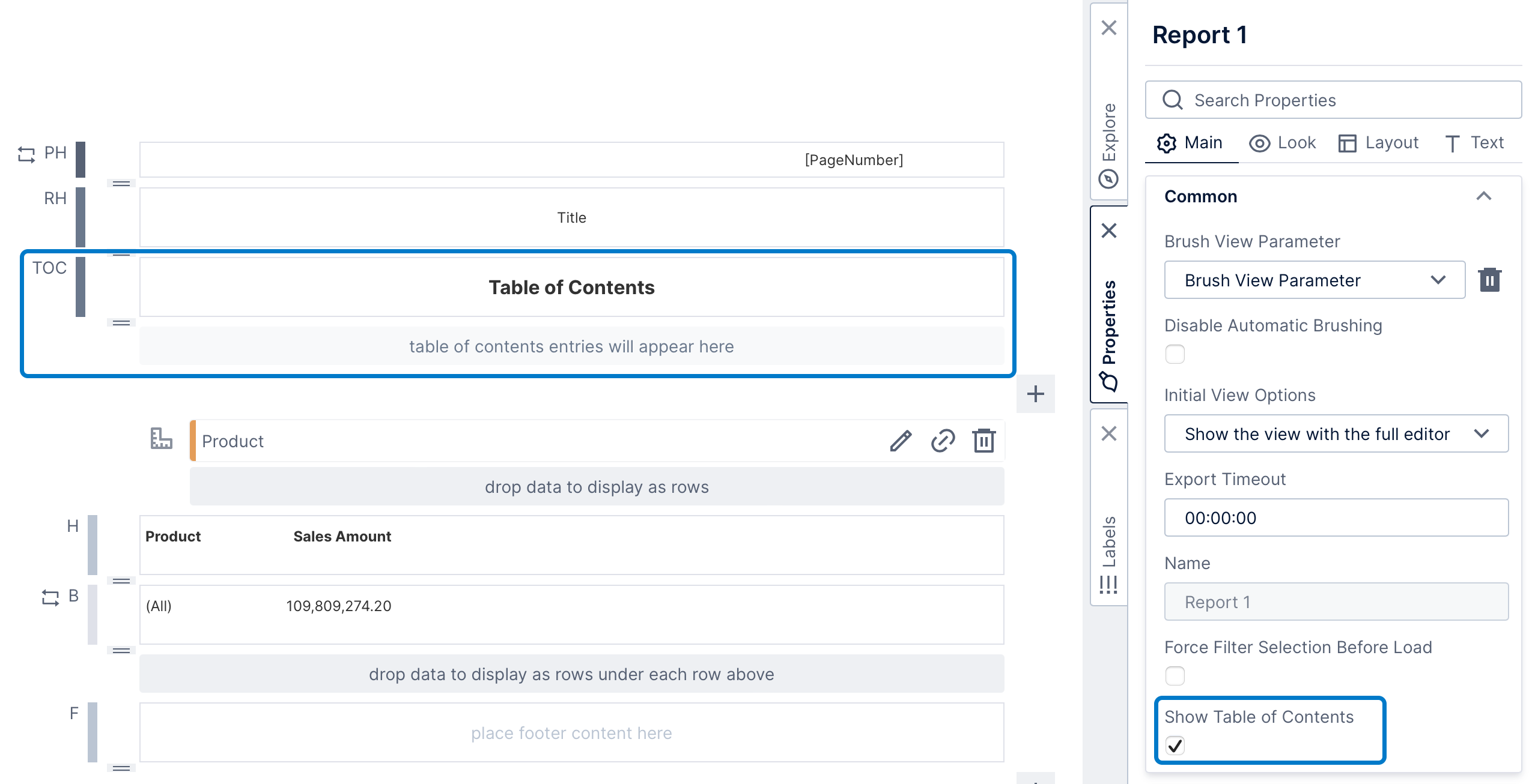 Enable a table of contents
