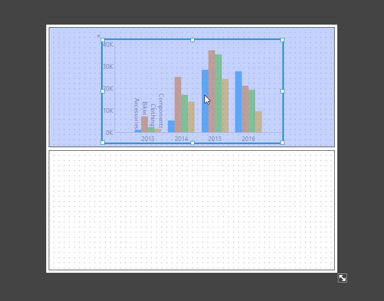 Drag chart onto grid cell 