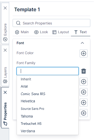 Default font settings