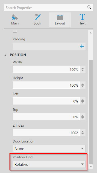 Position Kind set to Relative 