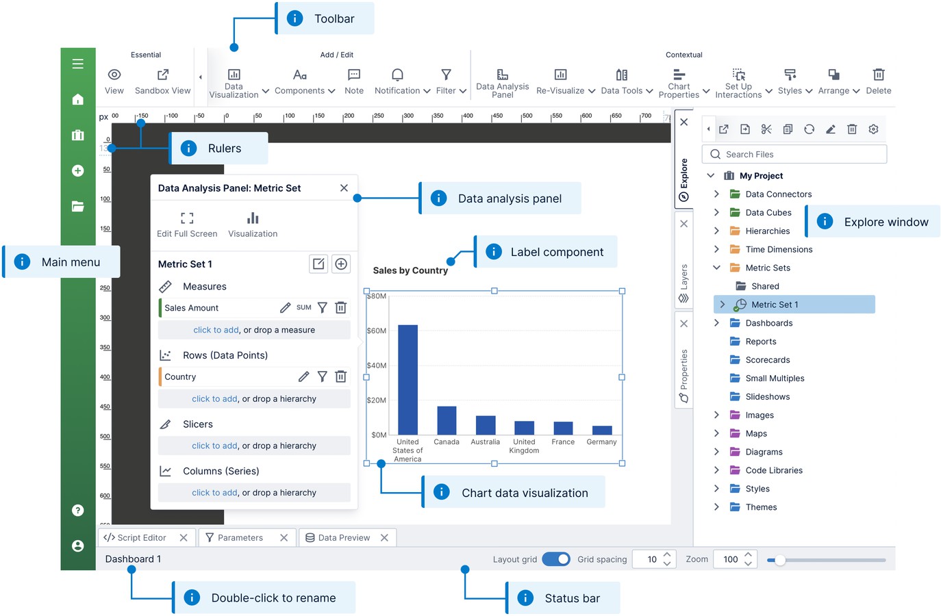 Dashboard editor