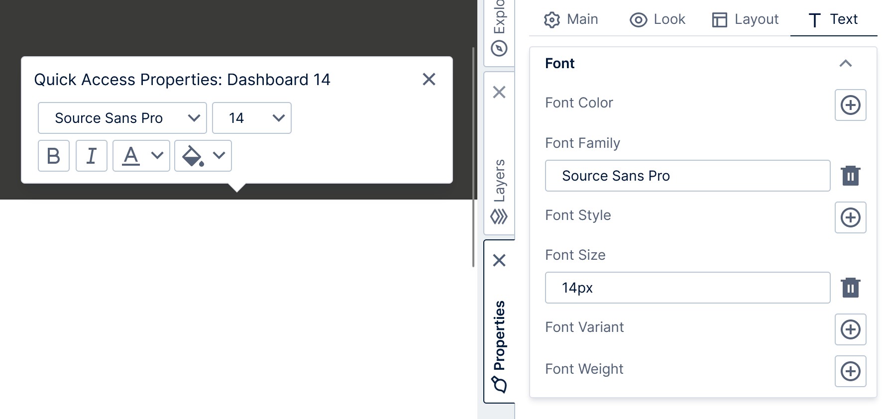 Default font settings