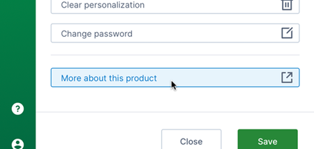 Click the link to see software version and license information