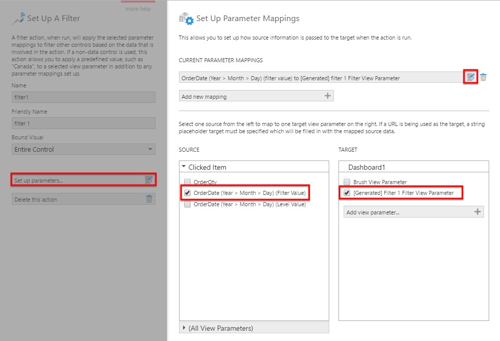 Confirm or edit the parameter mappings